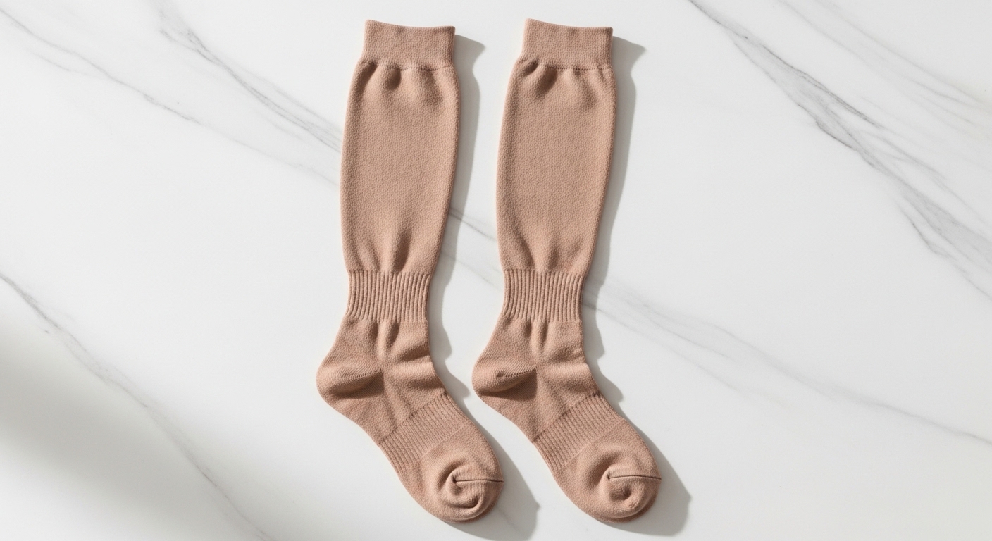 Compression knee-high stockings — 15-20 mmHg medical grade