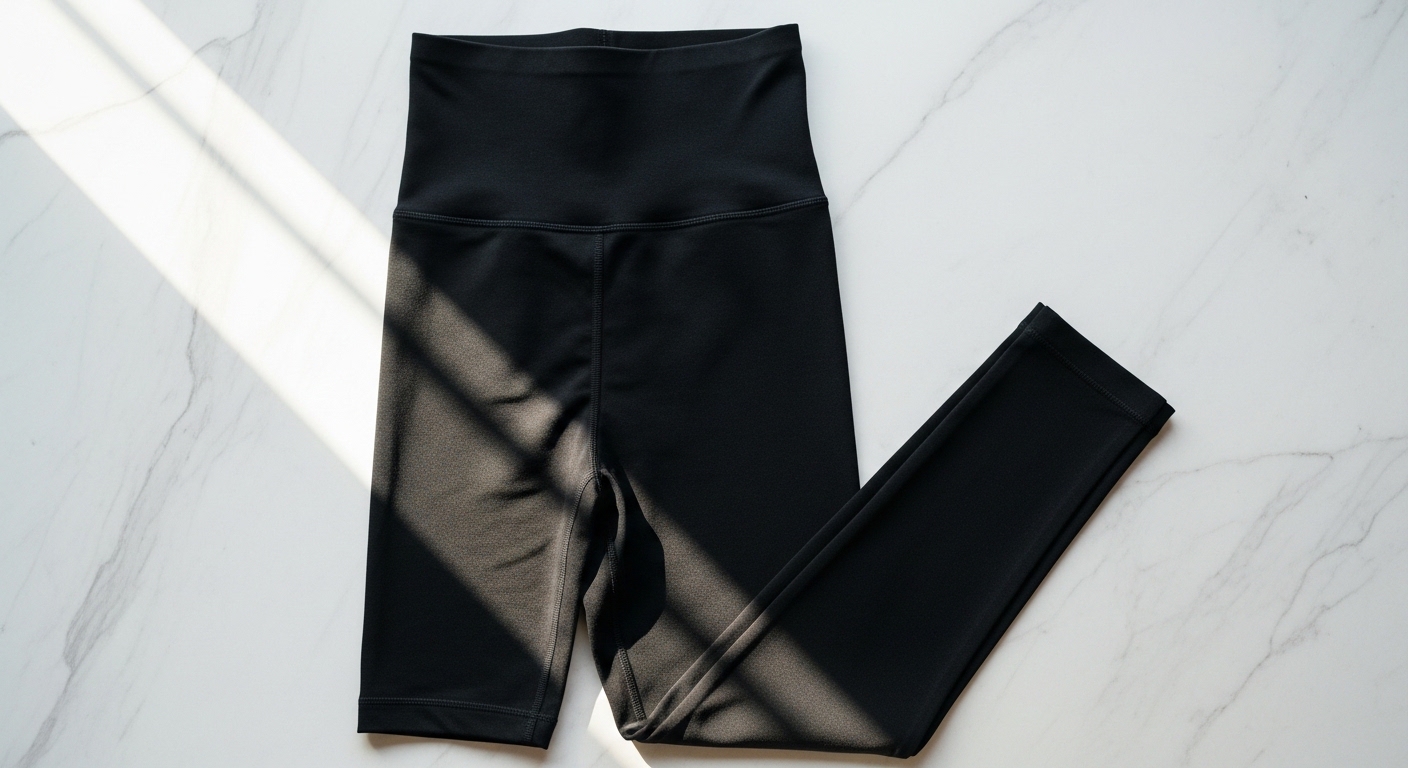 SPANX seamless black leggings with a flat natural waist