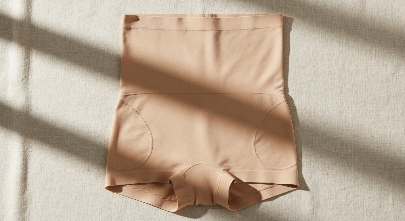 Nude high-waist shapewear shorts, premium compression for everyday wear